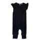 Milky Baby French Navy Velour Overalls