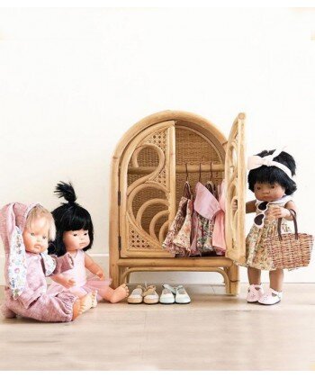 Tiny Harlow Dolls Rattan Wardrobe Play Dolls Acc Kid