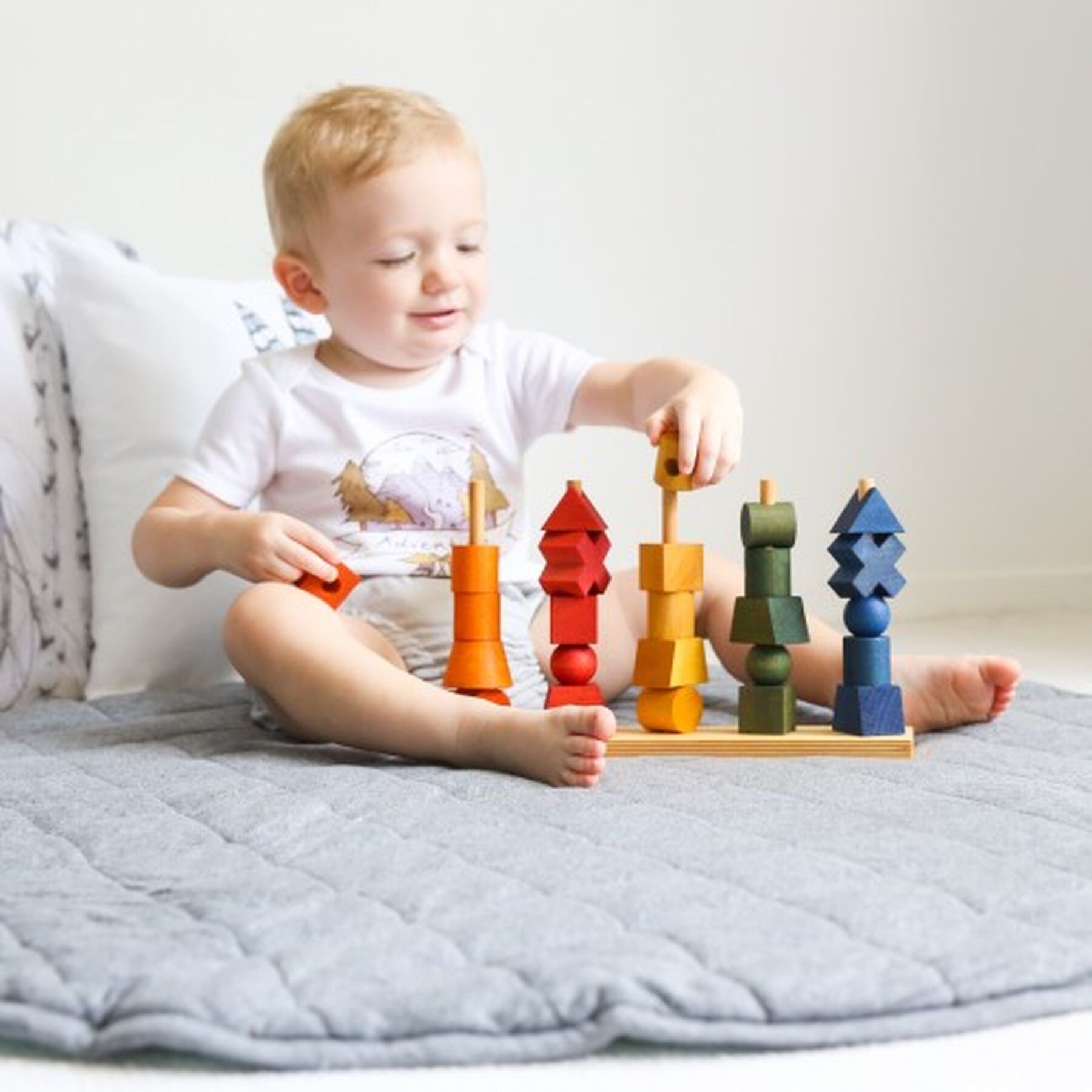 wooden story stacking toy