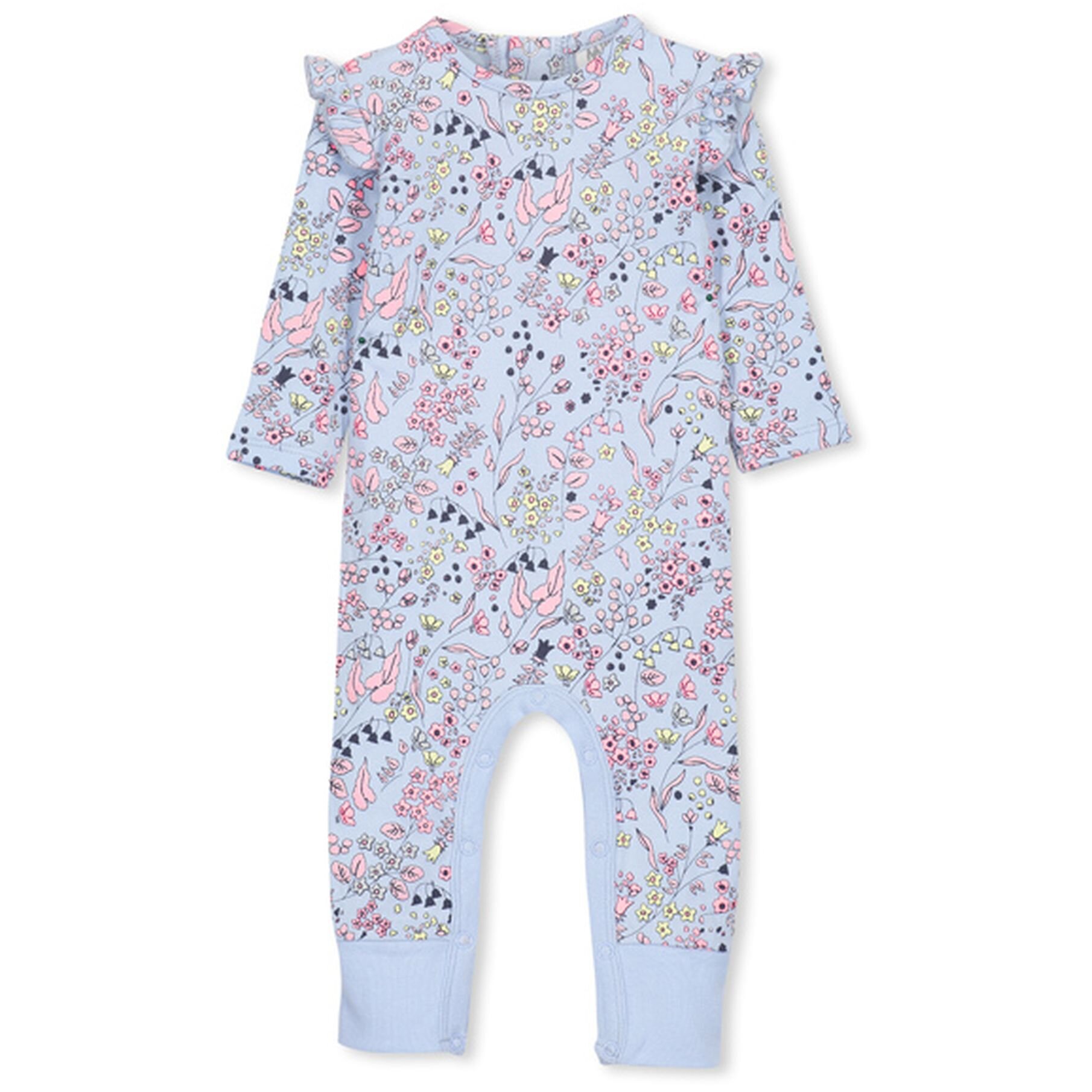 Milky Floral Romper - Ice Blue - CLOTHING-BABY-Baby All In Ones ...