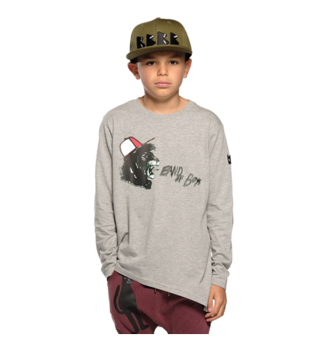 Band of Boys Shouting Lion Assymetric Tee - Marle Grey - CLOTHING-BOY ...