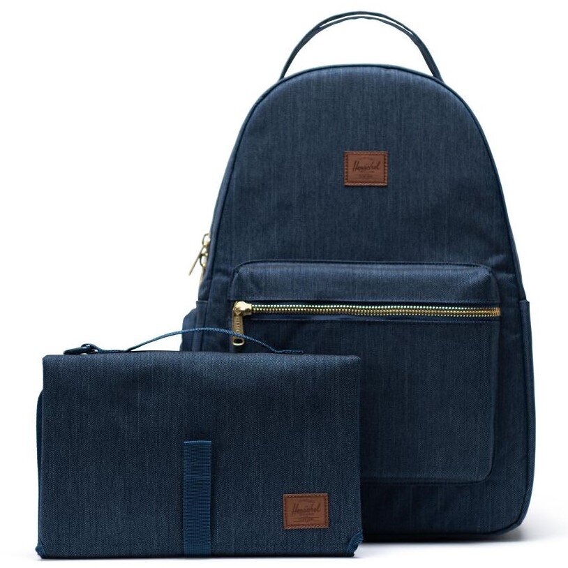 Herschel Nova Sprout Backpack Nappy Bag 25L Indigo Denim Crosshatch BABY ESSENTIALS Nappy Bags Kids Clothing NZ Shop Online Kid Republic Herschel