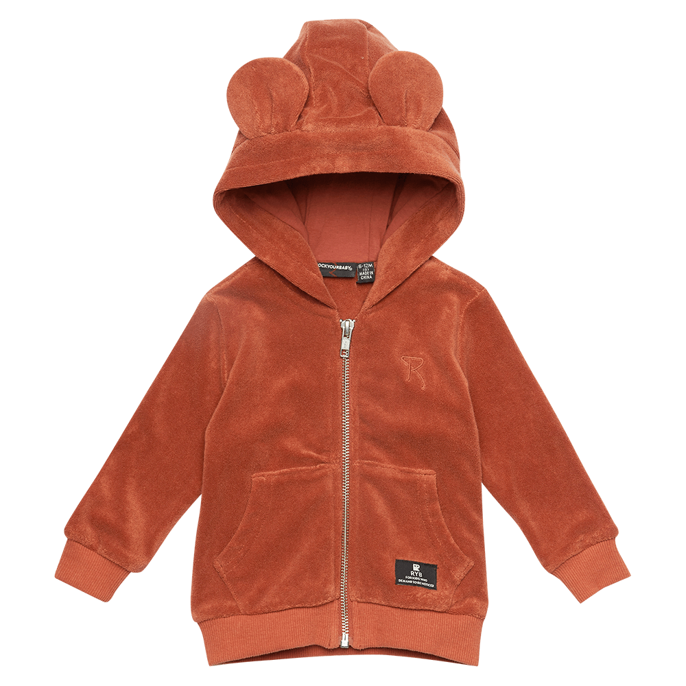 Rock Your Baby Rust Terry Towelling Hooded Jacket - CLOTHING-BABY-Baby ...