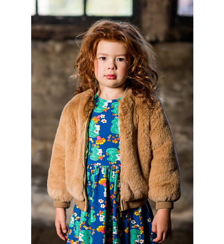 Rock Your Kid Tan Fur Jacket - CLOTHING-GIRL-Girls OUTERWEAR : Kids