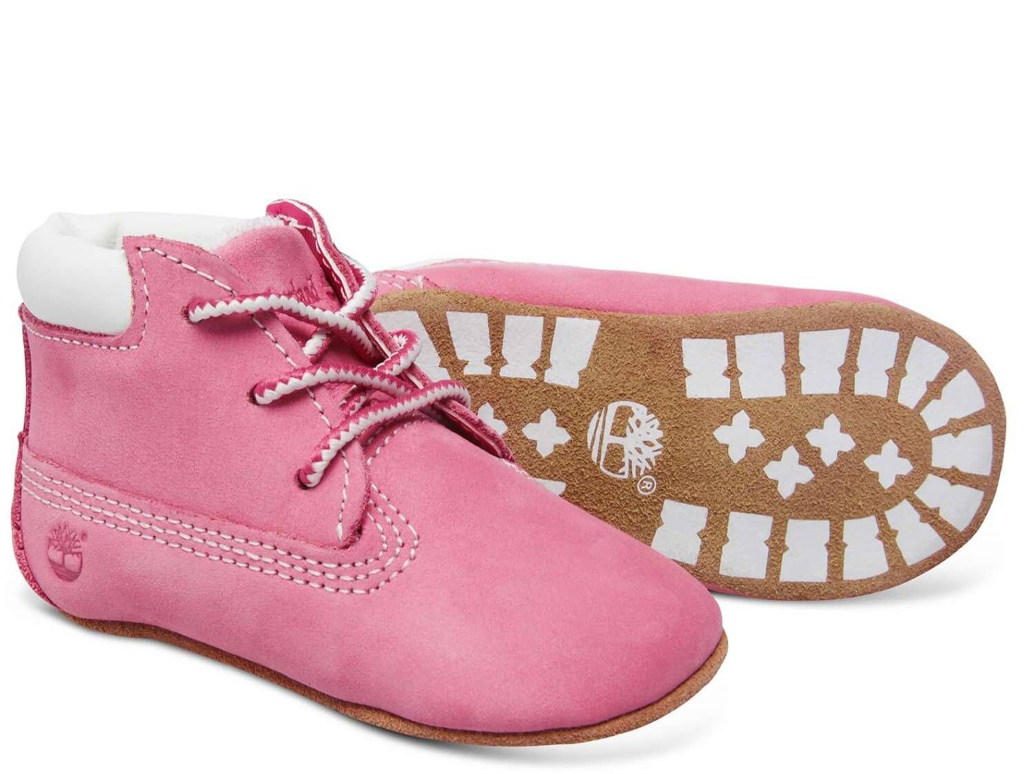 timberland crib booties pink