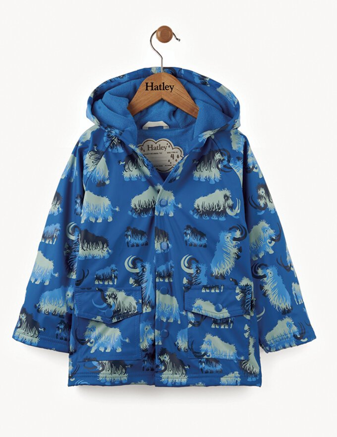 Hatley Wooly Mammoths Boys Raincoat CLOTHING RAINWEAR Kids Clothing NZ Shop Online Kid Republic W18 Hatley