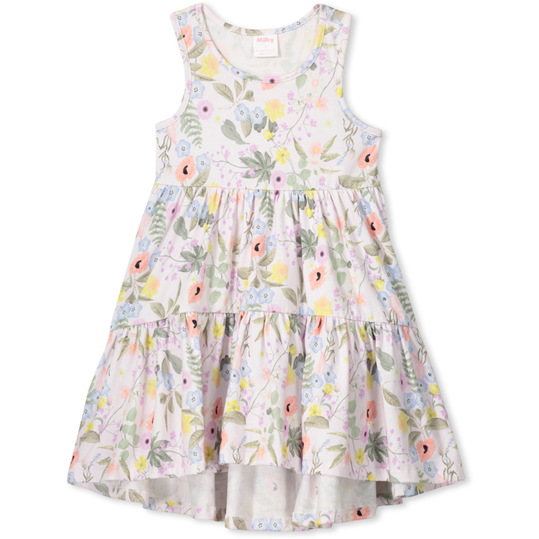 Milky Spring Floral Dress - Pastel Pink - CLOTHING-GIRL-Girls SKIRTS ...