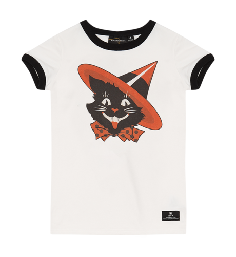 Rock Your Kid Be Witched Ringer T-Shirt - Cream/Black