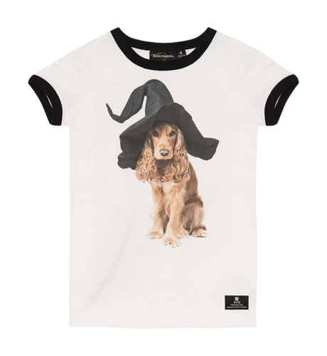 Rock Your Kid Dog Tricks Ringer T-Shirt - Cream/Black