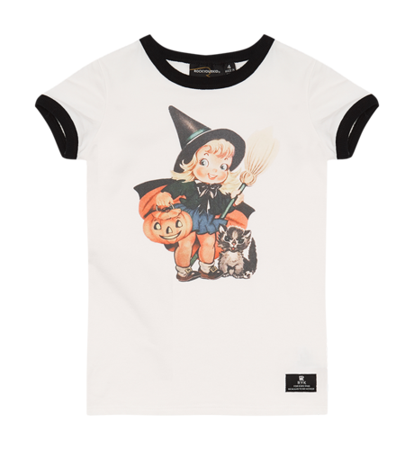 Rock Your Kid Trick Or Treat Ringer T-Shirt - Cream/Black