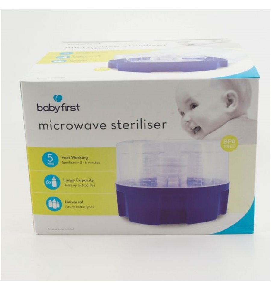 Baby First Jumbo Microwave Sterilizer Nursery Feeding Bottle Feeding Pacifiers Kid Republic Test Baby First