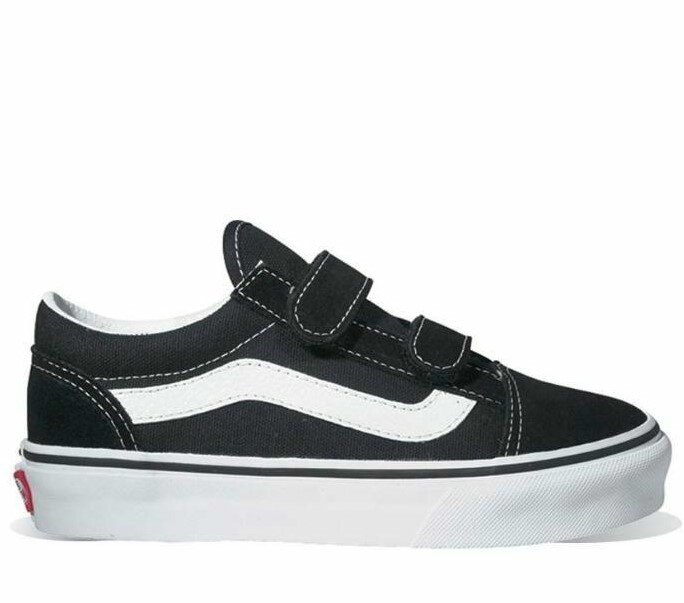 Vans Kids Old Skool Velcro Black True White FOOTWEAR Sneakers