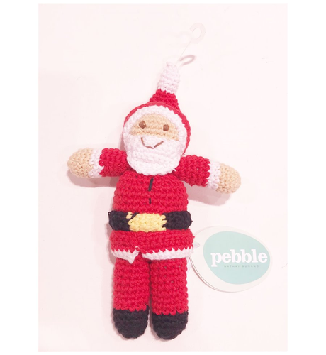 Pebble Xmas Rattle - Santa