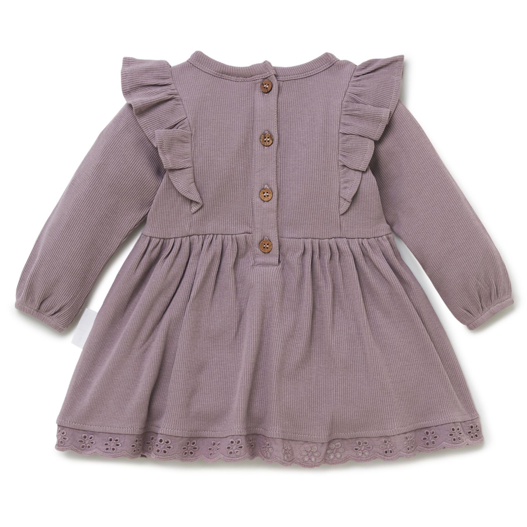 Aster & Oak Elderberry Rib Ruffle Dress - Elderberry - CLOTHING-BABY ...