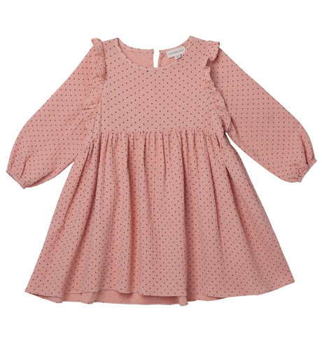 Designer Kidz Georgia Spot Dress - Dusty Pink - CLOTHING-GIRL-Girls ...