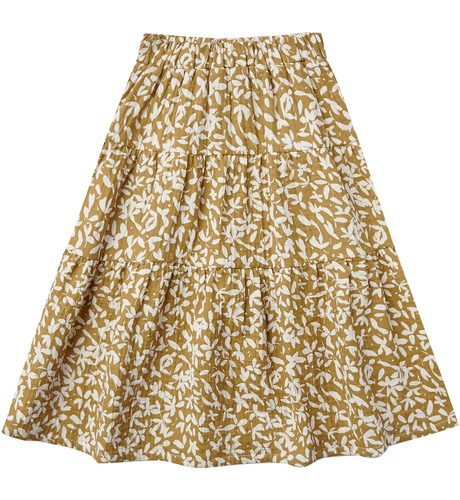 Rylee + Cru Dolly Midi Skirt - Ditsy Floral/Gold - CLOTHING-GIRL