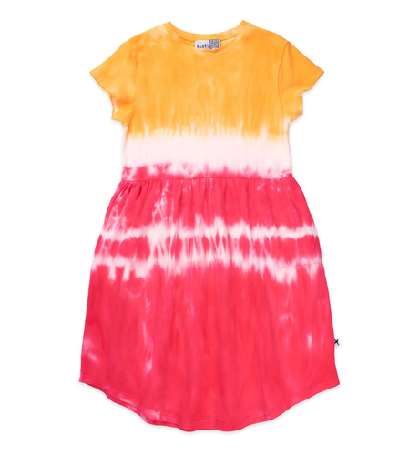 Minti Iceblock Dress - Orange/Raspberry