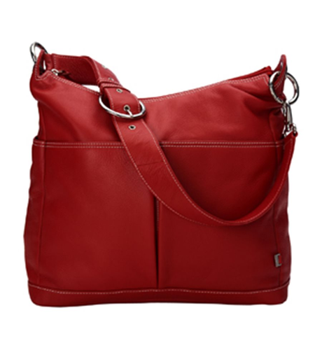 OiOi Pompeian Red Leather Hobo