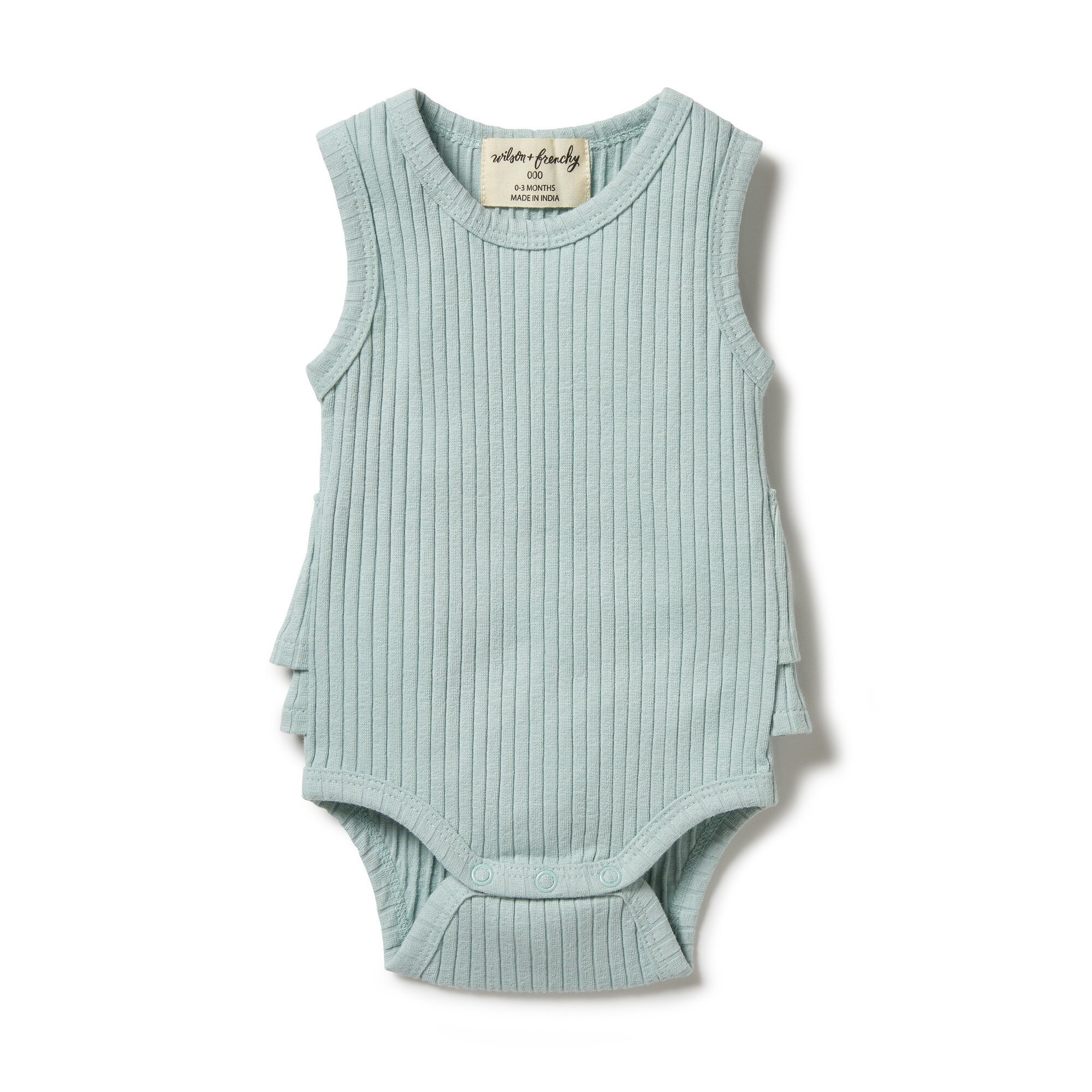 Baby Organic Cotton Rib Bodysuit with Frill