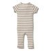 Wilson & Frenchy Organic Stripe Rib Zipsuit - Hazelwood Ecru