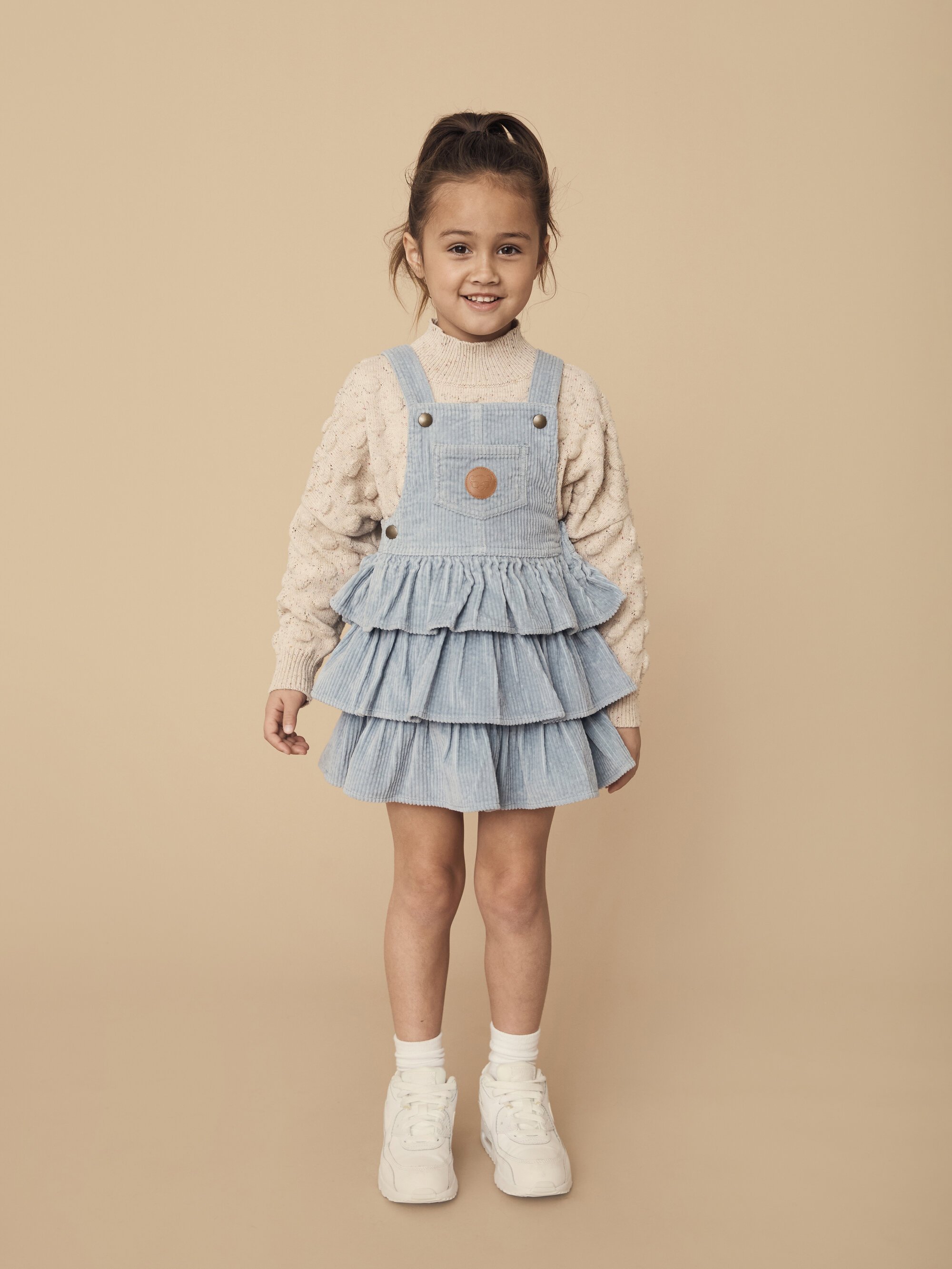 Blue cord pinafore dress hotsell