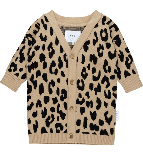 Huxbaby Honeycomb Leopard Knit Cardi SALE Sale Girls Clothing Cardis Knitwear Kids Clothing NZ Shop Online Kid Republic W22 Huxbaby D1 WINTER