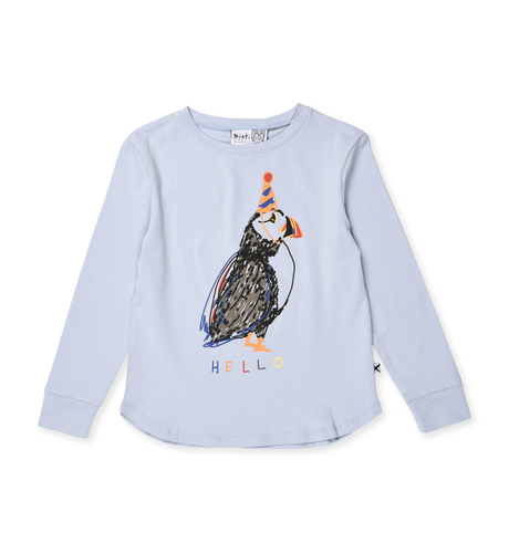 Minti Party Puffin Tee - Cornflower