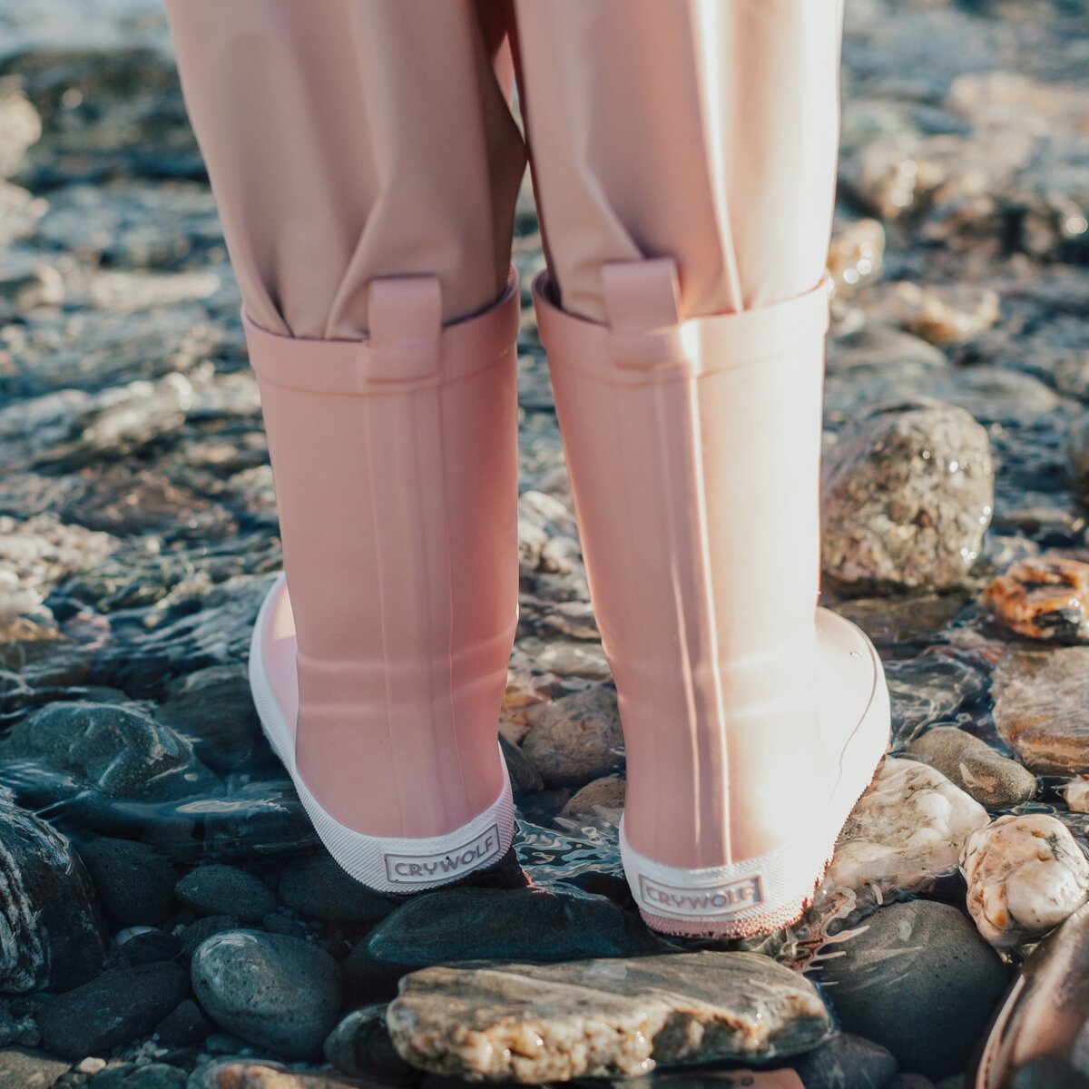 blush rain boots