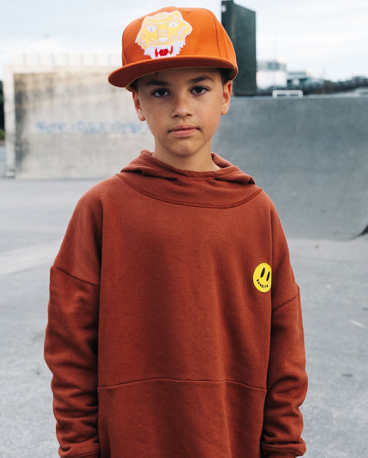 Band Of Boys Clay Brown Bandits Smiley Panel Fleece Hood SALE Sale Boys Clothing Crews Sweats Hoodies Kids Clothing NZ Shop Online Kid Republic W22 Band of Boys D2 WINTER