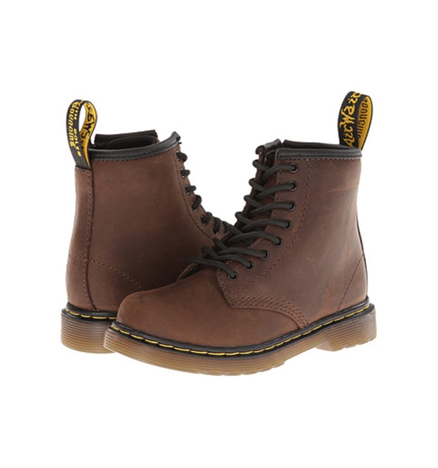 Brown dr martens kids best sale