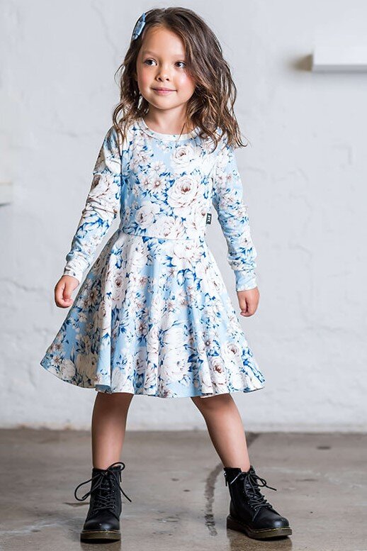 Blue floral vintage clearance dress