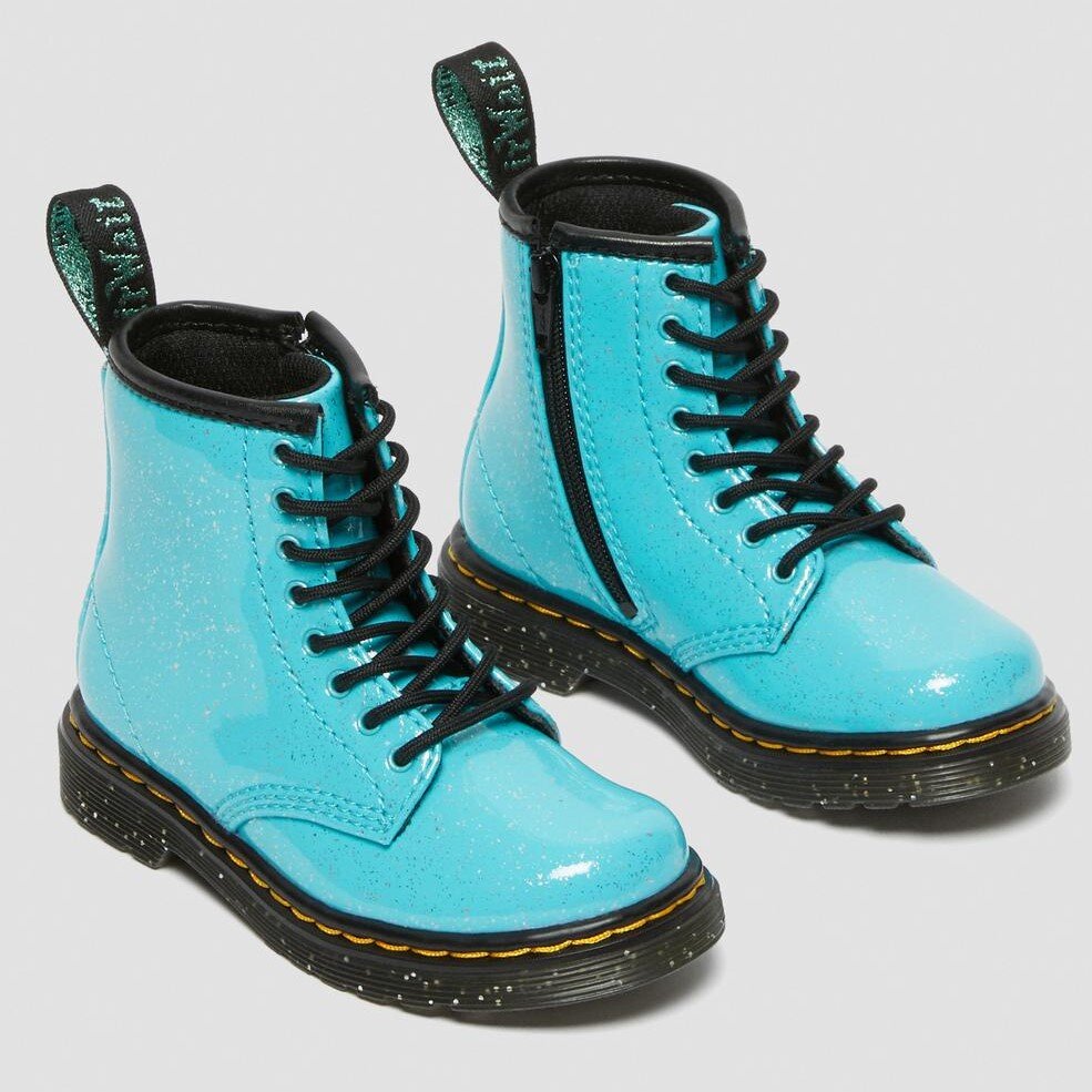 Dr Martens Toddler1460 Lace Up Cosmic Glitter - Turquoise - FOOTWEAR ...