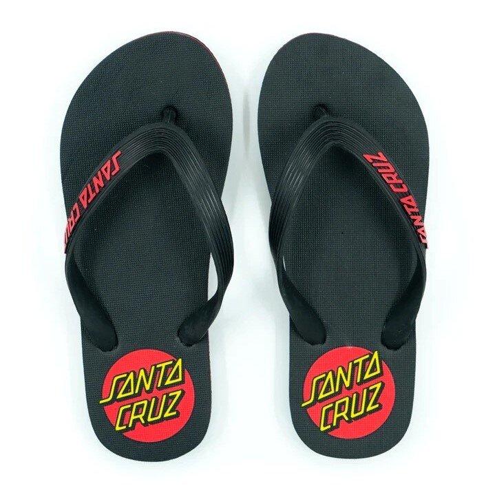 Santa Cruz Classic Dot Jandals Black FOOTWEAR Sandals