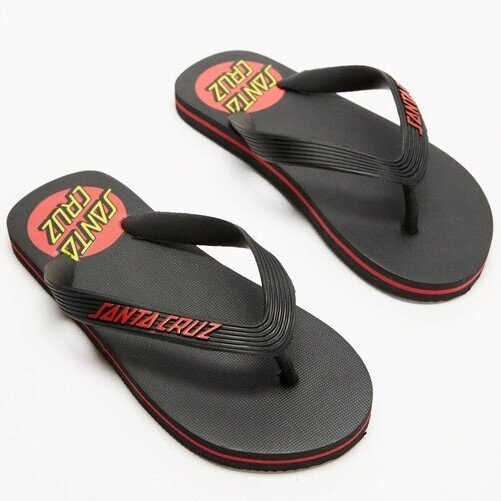 Santa Cruz Classic Dot Jandals Black FOOTWEAR Sandals