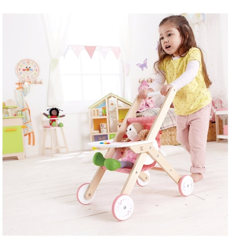 Hape Wooden Baby Doll Stroller - Play-dolls & Acc. : Kids Clothing Nz 