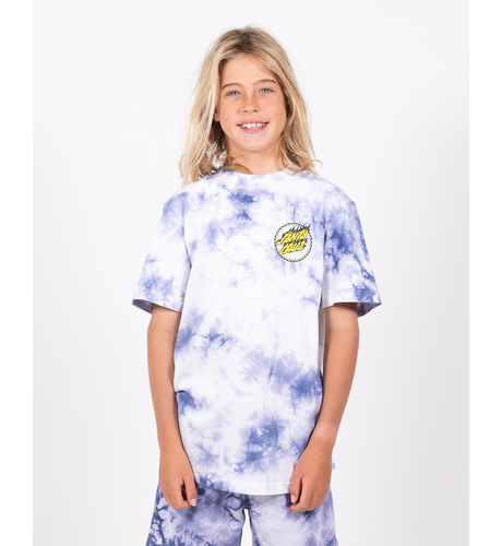 Santa Cruz Checked Out Flamed Dot Front T-Shirt - Blue Tie Dye