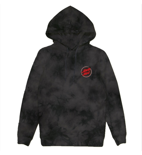 Santa Cruz Checked Out Flamed Dot Hooded Jumper - Black Tie Dye ...