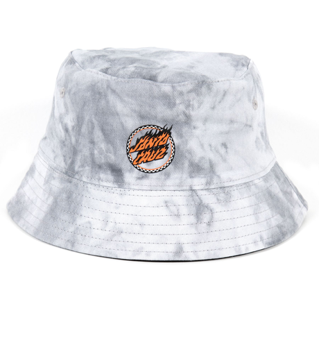 Santa Cruz Checked Ringed Flamed Dot Bucket Hat - Grey Tie Dye