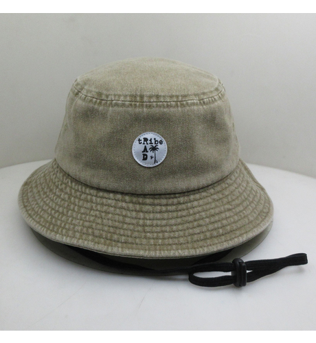 Rad Tribe Bucket Hat In Acid Wash Khaki