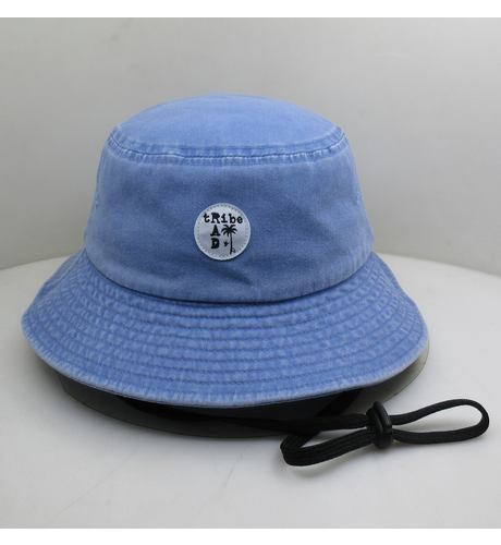 Rad Tribe Bucket Hat In Acid Wash Blue