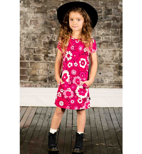 Rock Your Kid Aloha Fuchsia T-Shirt Dress