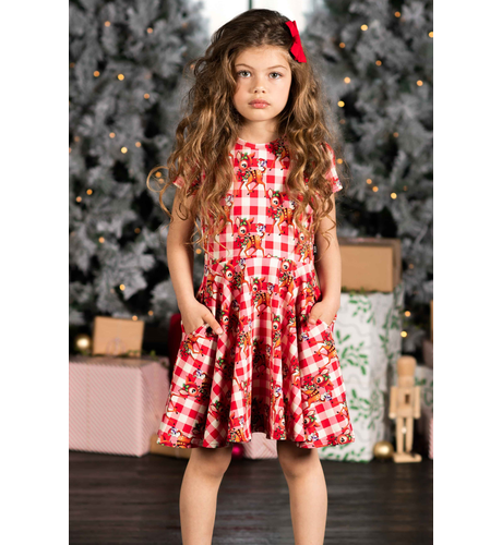 Rock Your Kid Chirpie Carols S/S Waisted Dress