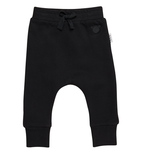 Huxbaby Black Fleece Drop Crotch Pant