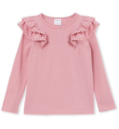 Milky Dusty Pink Detail L/S Tee - Dusty Pink