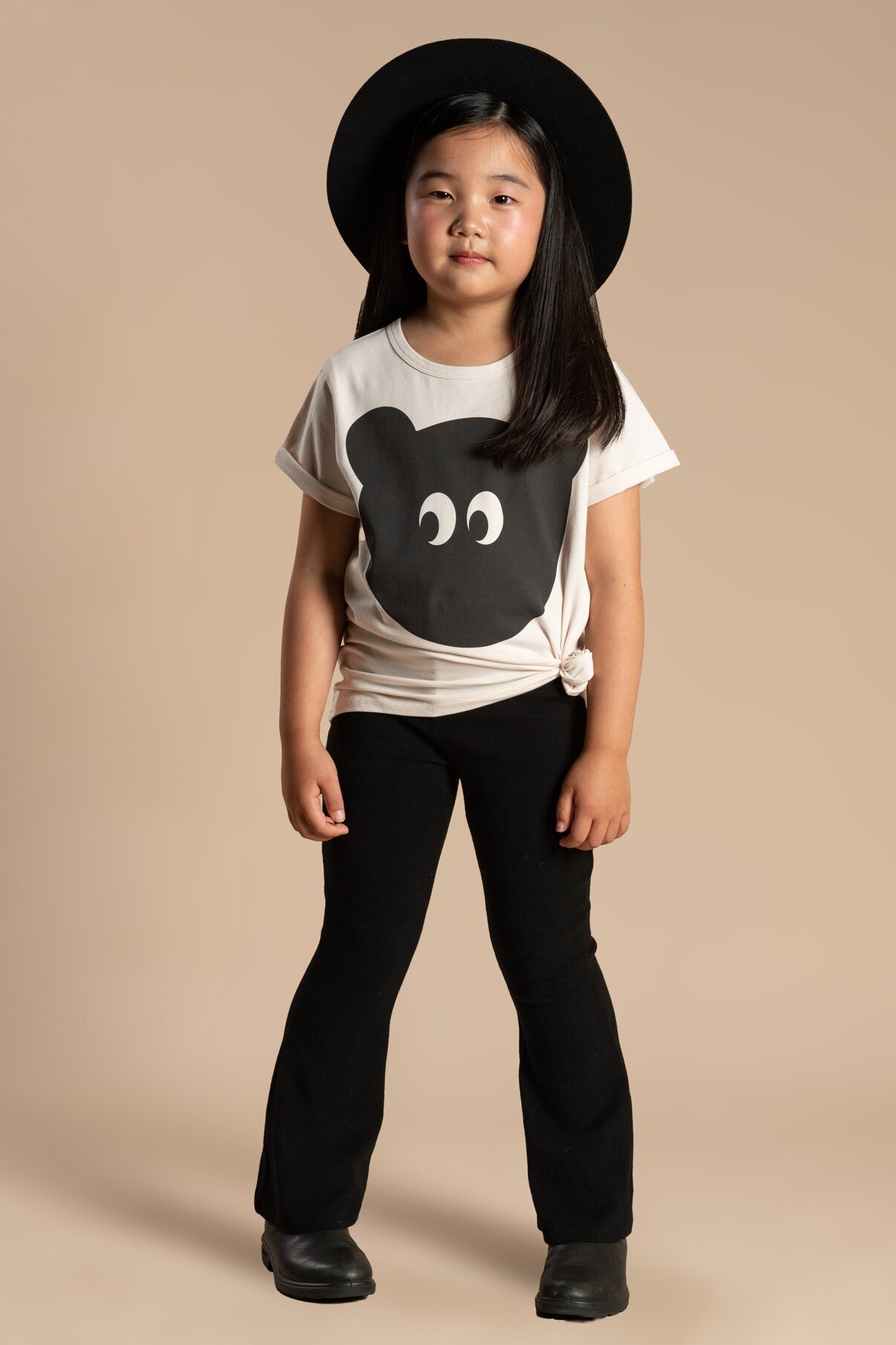 Rock Your Kid Black Rib High Waisted Flares CLOTHING-GIRL-Girls Pants  Leggings Kids Clothing NZ Shop Online Kid Republic W23 Rock Your Kid  D1