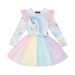 Rock Your Kid Blue Unicorn LS Circus Dress