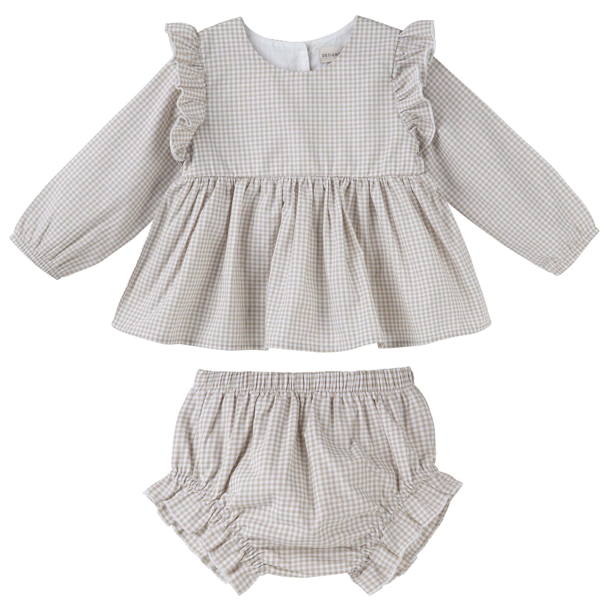 Designer Kidz Gigi Gingham L/S Dress & Bloomer Set - Oat -  CLOTHING-BABY-Baby Special Occasion : Kids Clothing NZ : Shop Online : Kid  Republic - W23 Designer Kidz