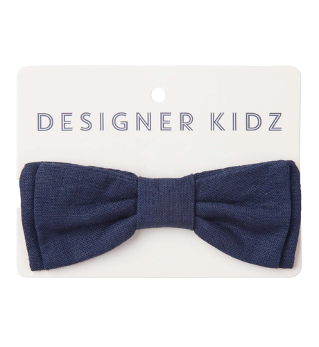 Designer Kidz Toby Linen Bow Tie - Navy