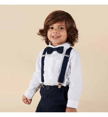 Designer Kidz Toby Linen Bow Tie - Navy - CLOTHING-BOY-Boys Special ...