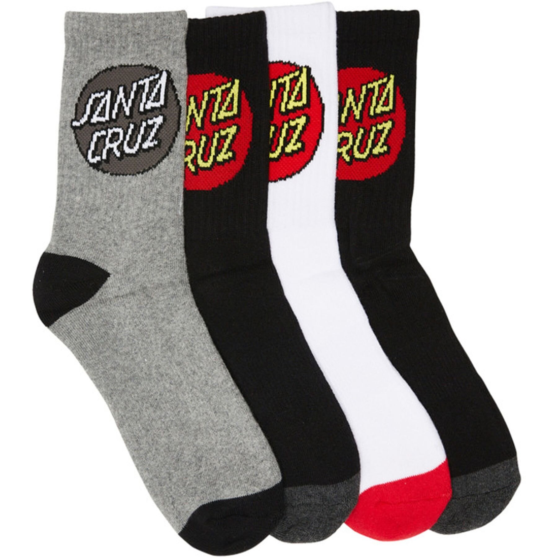 Santa Cruz Classic Dot Socks 4pk Mens 7 11 Multi CLOTHING